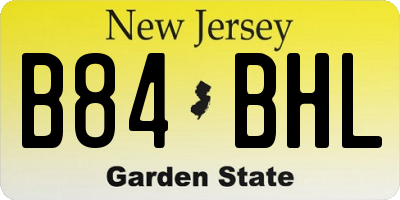 NJ license plate B84BHL
