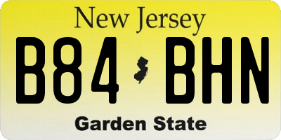 NJ license plate B84BHN