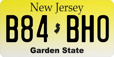 NJ license plate B84BHO