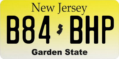 NJ license plate B84BHP
