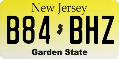 NJ license plate B84BHZ