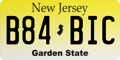 NJ license plate B84BIC