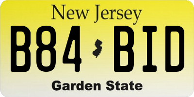 NJ license plate B84BID