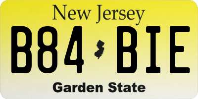 NJ license plate B84BIE