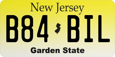NJ license plate B84BIL