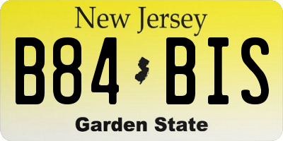 NJ license plate B84BIS