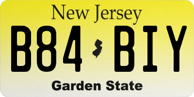 NJ license plate B84BIY