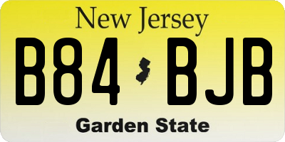NJ license plate B84BJB