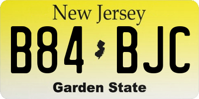 NJ license plate B84BJC