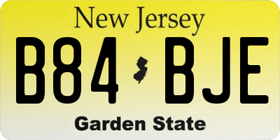 NJ license plate B84BJE