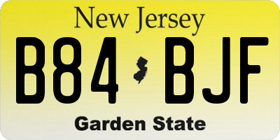 NJ license plate B84BJF