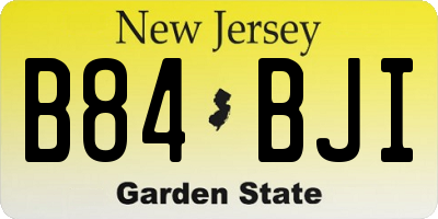 NJ license plate B84BJI
