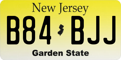 NJ license plate B84BJJ