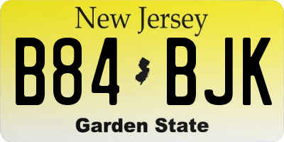 NJ license plate B84BJK