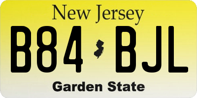 NJ license plate B84BJL