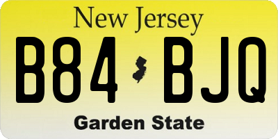 NJ license plate B84BJQ