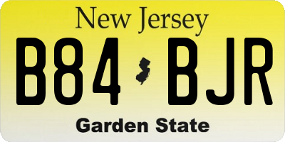 NJ license plate B84BJR