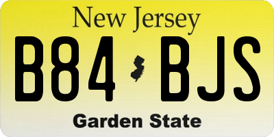 NJ license plate B84BJS