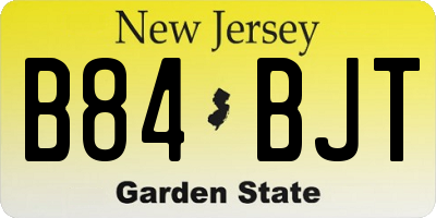 NJ license plate B84BJT