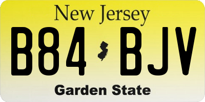NJ license plate B84BJV