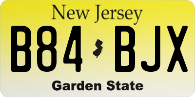 NJ license plate B84BJX