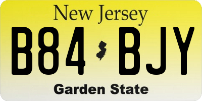 NJ license plate B84BJY