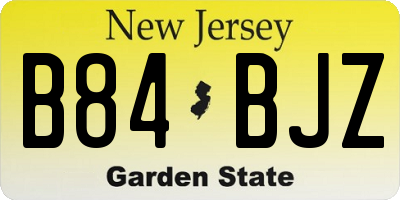 NJ license plate B84BJZ