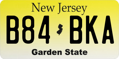 NJ license plate B84BKA