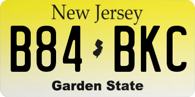 NJ license plate B84BKC