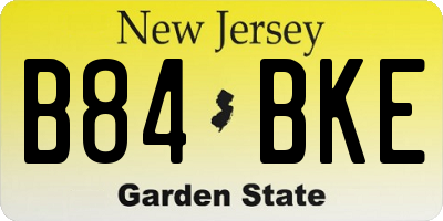 NJ license plate B84BKE