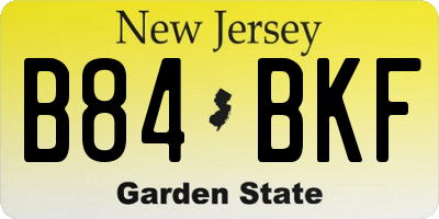 NJ license plate B84BKF