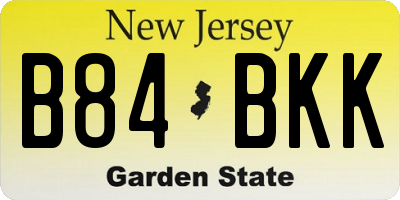 NJ license plate B84BKK