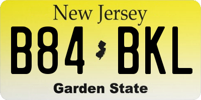 NJ license plate B84BKL