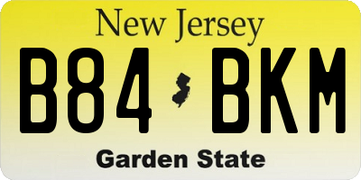 NJ license plate B84BKM