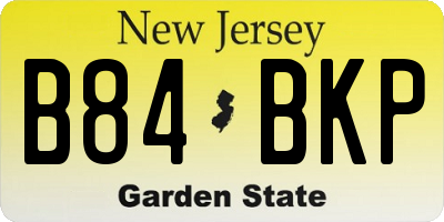 NJ license plate B84BKP