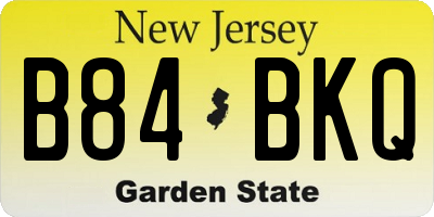 NJ license plate B84BKQ