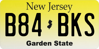 NJ license plate B84BKS