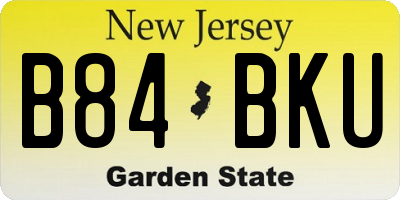 NJ license plate B84BKU