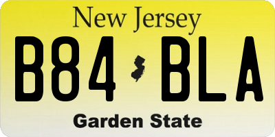 NJ license plate B84BLA