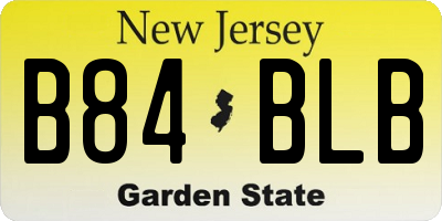 NJ license plate B84BLB