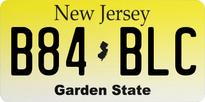 NJ license plate B84BLC