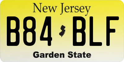 NJ license plate B84BLF