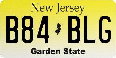 NJ license plate B84BLG