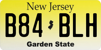 NJ license plate B84BLH