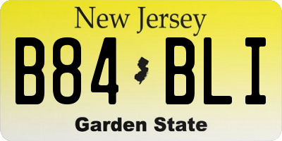 NJ license plate B84BLI