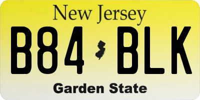 NJ license plate B84BLK