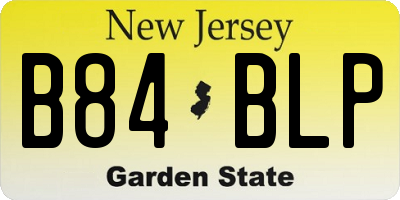 NJ license plate B84BLP