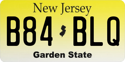 NJ license plate B84BLQ