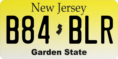 NJ license plate B84BLR