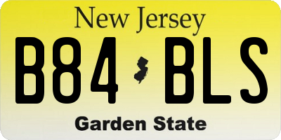 NJ license plate B84BLS